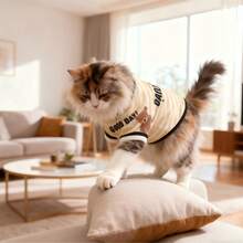 新款卡通熊印花宠物背心，狗狗背心，宠物服装，春夏款 - 黃色 - 查看 6