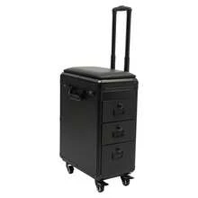 SENDERPICK Trolley per cosmetici con braccioli, trolley per tatuaggi con 3 cassetti, trolley per trucco professionale, tavolo per tatuaggi, espositore per cosmetici, attrezzatura per tatuaggi, trolley per unghie da donna con ruote - trasparente - Visualizzare 6