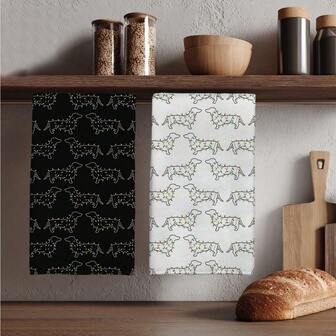 MEMNUN 2 piezas Toallas de cocina con luces de colores navideñas y estampado de salchicha, 15.75*23.62in (40*60cm) Súper suaves y absorbentes de microfibra, decoración moderna para el hogar, accesorios de cocina, lavables a máquina, adecuadas para restaurantes, cocinas, decoración navideña y regalos, para todas las estaciones