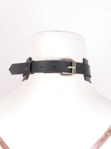 New Goth Choker Necklace Men Punk Rock O-Ring Geometry PU Necklace For Women Choker Gothic Goth Choker Neck Jewelry - Black - View 6