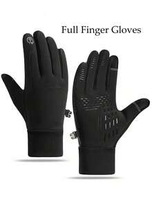 1双冬季防风防水触屏保暖手套，适合户外骑行、钓鱼、跑步、滑雪、驾驶，男士防滑防寒触屏手套，理想礼物，雪地手套 - 彩色 - 查看 14