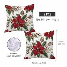 MEMNUN 1 Stück/2 Stücke/4 Stücke 17.7*17.7in(45*45cm)/19.69*19.69in(50*50cm)/15.75*15.75in(40*40cm) fuchsiafarbener Weihnachtsblumen Muster Kissenbezug (einseitig bedruckt), Heimdekoration Kissenbezug für Bett, Sofa, Bank, geeignet für täglichen Gebrauch oder hochwertige minimalistische Heimdekoration, Wohnzimmer, Schlafzimmer
