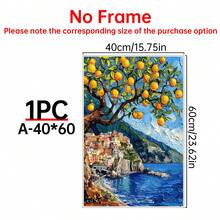 1幅梵高风格阿马尔菲海岸柠檬树版画，意大利里维埃拉艺术，梵高风格阿马尔菲海岸柠檬树版画，意大利里维埃拉艺术，帆布墙画，房间海报，墙面装饰，房间装饰，房间装饰美学，卧室，客厅和厨房装饰，无框。 - 彩色 - 查看 15