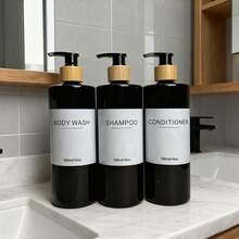 3pcs Shampoo Dispenser Body Wash Body Lotion Refill Bottle Bathroom Reusable Pump Dispenser