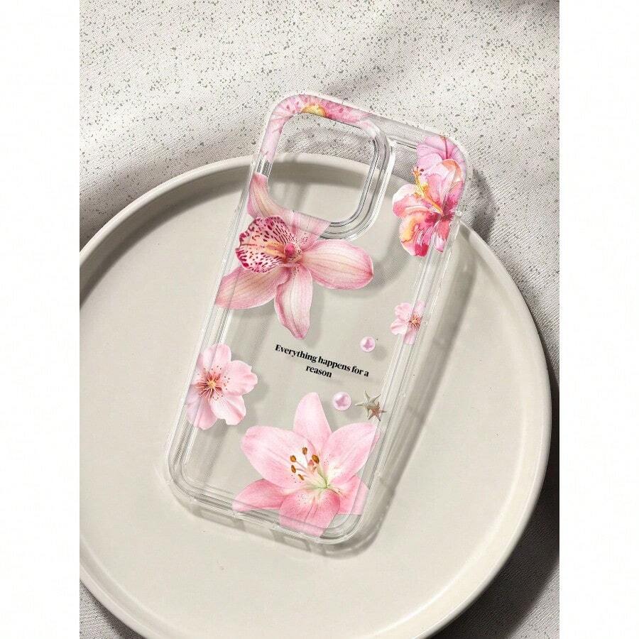 Hibiscus Floral Pattern Print Phone Case Compatible With IPhone & Compatible With  GalaxyCompatible With  Galaxy Waterproof Shockproof Anti-Fall Scratch Resistant - 無色 - 查看 1