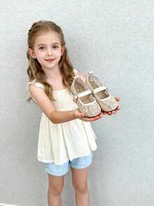 Zapatos planos para niñas, un par de zapatos planos de malla y encaje lindos y de moda, transpirables, suaves y cómodos, la primera opción tanto para uso en casa como al aire libre, zapatos planos ligeros para niñas