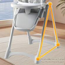 Baby Feeding Chair, Folding Chair For Toddlers, Height Adjustable And Easy To Clean, Baby Feeding Chair - Grey - View 6