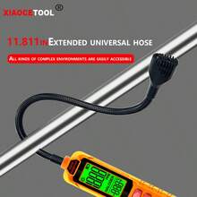 XIAOCETOOL Professional Halogen Gas Leak Detector, Equipped With Digital LCD Display And Audio-Visual Alarm, High-Precision Refrigerant And Air Conditioning Freon Leak Detector, Detection Range 0-1000PPM, Resolution 1PPM, With 11.811 Inch Flexible Extension Hose And Dual Alarm Notification. - Multicolor - View 6