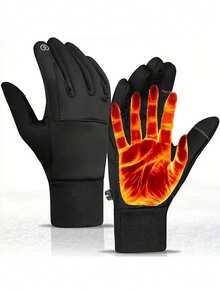 Guantes gruesos a prueba de viento para hombre, guantes cómodos y cálidos de dedo completo con pantalla táctil, guantes antideslizantes para ciclismo, diseño ergonómico, esenciales para esquiar y deportes