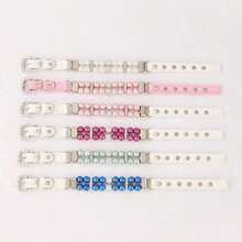 1pc Faux Pearl & Rhinestone Decor Pet Collar - Hồng - Xem 9