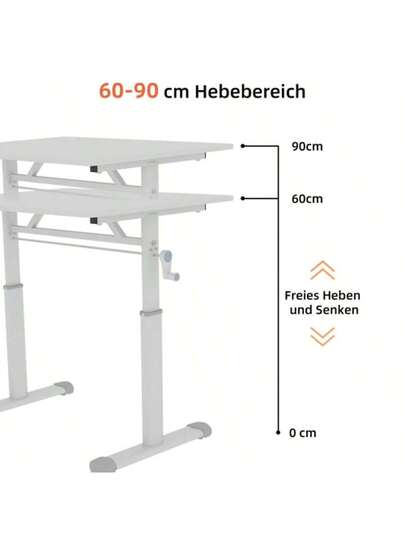 Adjustable Study Bureau Kids Adults Height Adjustable, Multi Purpose Home/Office Desk, Compact view 6