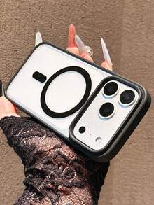 2pcs Magnetic Charging Phone Case, Pink & Black, Minimalist Matte Transparent Magnetic Charging Phone Case