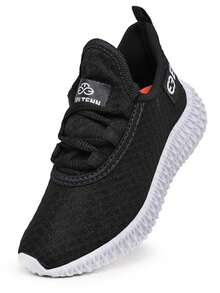 Evoltenn Tênis Infantil Masculino Esportivo Solado 4D Ajuste Cadarço - Preto e Branco - Visão 4