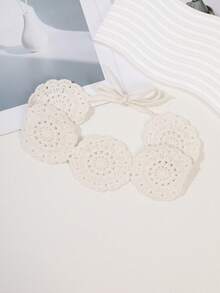 1件手工钩编花朵发箍，红/米/粉三色可选，毛线编织甜美风格发饰，适合女孩日常穿搭，柔软舒适，时尚百搭。 - 彩色 - 查看 14