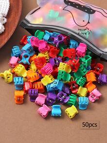 50 件女士多色小发夹（颜色随机）发夹爪夹发夹发夹发夹发夹，休闲秋冬发饰女士度假装女士 - 彩色 - 查看 5