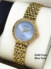 Pablo Raez 1 pezzo Orologio da donna di lusso in oro 18K, gioiello di moda, orologio da polso blu, accessori in acciaio inossidabile, movimento al quarzo, colore dorato IPG antiossidante, orologio da abito - Tagli Unica - Visualizzare 15