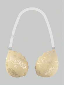 ideaCCSZ 1件/2件装蕾丝隐形文胸，白色粘性聚拢文胸，硅胶乳贴，前扣自粘设计，后背带，可重复使用，适合婚礼和无肩带晚礼服