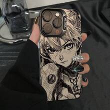 Funda para teléfono Asuka Apple 16 15 Pro Max plateada 14 13 Plus dura 12 a prueba de golpes carcasa rígida móvil diseño anime protección cubierta metálica antigolpes accesorios tecnológicos - Plateado - Ver 1