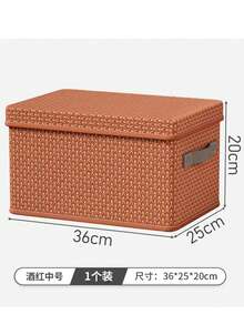 Caja de almacenaje en forma de V con tapa, plegable y de cartón duro reforzado, ideal para ropa y edredones, perfecta para el hogar. Dos colores, dos tamaños. - Burdeos - Ver 11