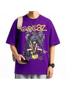 T-Shirt Rock Band International Music Unisex Male Female 100% Cotton Premium Top Streetwear Launch Immediate Shipping Various Colors!! Plus Size - 紫色 - 查看 2