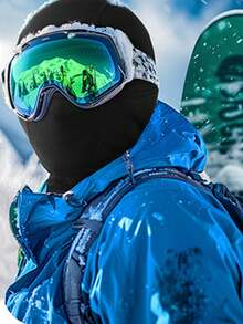 1 件冬季骑行面罩头套，适合男士滑雪，透气保暖拉法帽，适合上下运动，拉法帽滑雪面罩头套，保暖，寒冷天气，冬季滑雪，单板滑雪，滑雪，摩托车冰钓 - 彩色 - 查看 2