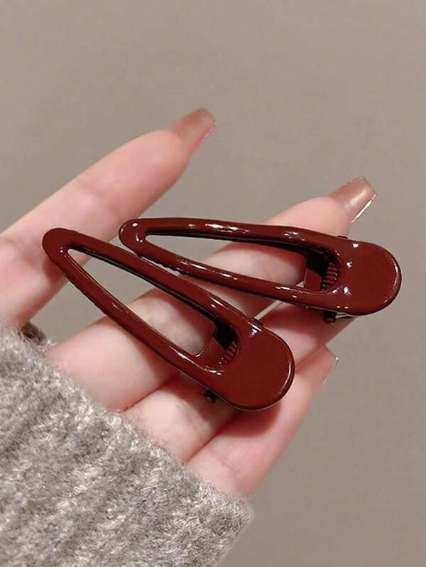 1pc/2pcs Christmas Red Hair Clips Duckbill Clips, Elegant Retro Bangs Clip Side Clips,Women's Girl Hair Accessories For Autumn & Winter, New Year, Christmas, Daily Clothing Matching, Ponytail, Princess Hairstyle, Holiday Gifts Claw Clips Hair Clips Hair Accessories