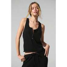 Alo Yoga Sweater Henley Tank - Ivory |  | Pilates Set - màu đen - Xem 1
