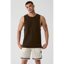 Alo Yoga Society Raw Edge Tank - White |  | Pilates Set - Espresso - View 1