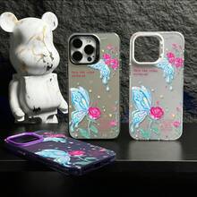 Funda de Teléfono con Patrón de Mariposa Rosa IMD Láser para iPhone 16 Pro Max 15 Pro 14 Plus 13/12/11, Duradera y a Prueba de Golpes, Estilo Básico de Moda, Protección de Borde de Lente Elevada, Adecuada como Regalo para Hombres, Mujeres y Adolescentes - Colores mixtos - Ver 4