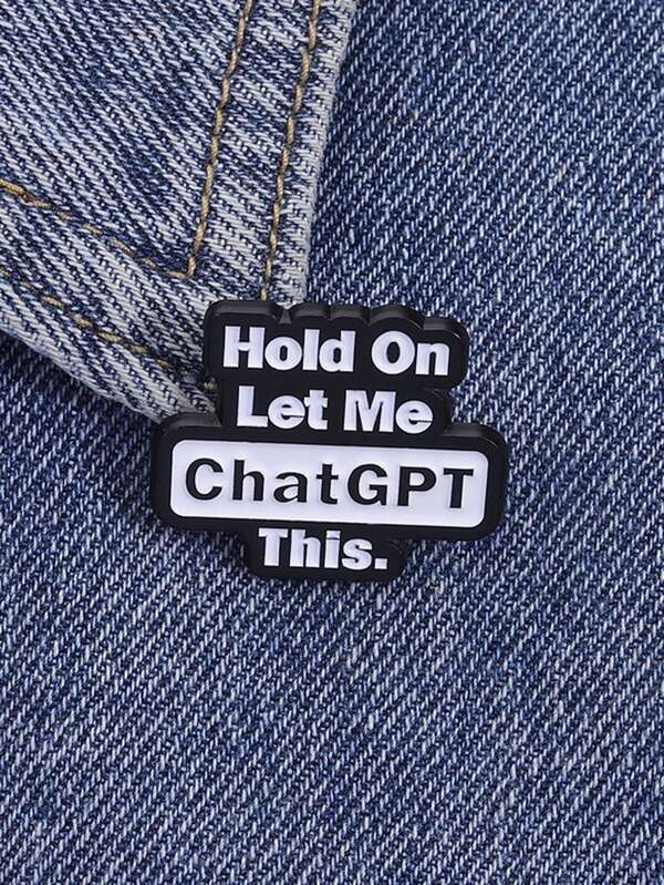 1pc "Hold On" Enamel Pin Humorous Quotes Brooch Pines Lapel Pins Badge On Backpack Clothing Accessories Fashion Jewelry Friends Gift