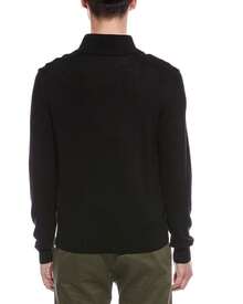 Bruno Magli Plaited 1/4-Zip Merino Wool Mock Neck Sweater - 黑色 - 查看 3