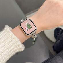 クリスマス時計バンド 1 本。エレガントなブレスレット/チェーン時計バンド、Apple対応  バンド (38mm/40mm/41mm/42mm/44mm/45mm/46mm/49mm) と互換性があり、Apple対応10/9/8/7/6/5/4/3/2/1 SE Ultra シリーズと互換性があります。 - シルバー - チェックする 6