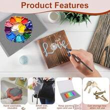105P Stay Wet Palette For Acrylic Painting Kit Larbeti Portable Wet Palette Tray Box Keep Moist Palette For Painting Miniatures Paint Pallet With 100P Palette Paper 1 Keep Moist Sponge 3P Brush - Gray - View 4