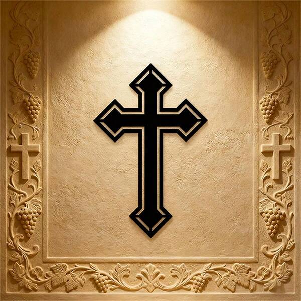 ¡Disponible en 3 tamaños! Arte de pared de metal de la cruz de la fe, decoración religiosa cristiana, decoración de pared de metal de la cruz de Jesús, regalo del hogar cristiano, decoración de fe, arte de decoración del hogar para Pascua