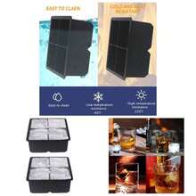 Bandejas grandes de silicona para cubitos de hielo 2.5 pulgadas u2013 Mquina gigante de hielo de silicona para cctel, cubeta de hielo de whisky escocs, cubos de hielo reutilizables de fcil - inicial - Ver 1