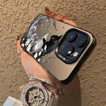 Funda de Teléfono Colorida con Patrón de Gato Negro Vintage Electroplacado, Adecuada para iPhone 17 16 15 14 13 12 11 XS XR X 7 8 12/13 Mini Plus Pro Max SE, Regalo de Cumpleaños o San Valentín para Novia Novio, Regalo para Ella, Accesorios de Moda, Impresión Brillante, Funda de Teléfono Duradera, Funda de Teléfono, Funda de Teléfono de Moda, Entusiasta de la Tecnología, Amante de los Gatos - Colores mixtos - Ver 4