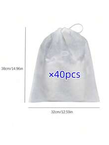 40个便携式鞋袋，防尘鞋套，无纺布防尘抽绳收纳袋，除湿旅行收纳袋，波西米亚风