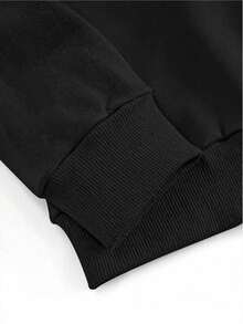 Sudadera para hombre estilo religioso con frase inspiradora, algodón cómodo, corte holgado, cuello redondo, manga larga, para otoño e invierno, ideal para iglesia y reuniones - Negro - Ver 4