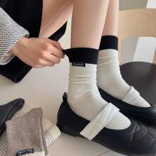 Women Crew Socks - 大紅 - 查看 4