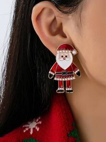 Women's Holiday Party Drop Earrings, Sparkling Christmas Earrings For Women, Alloy Christmas Gift For Her