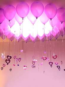 1set Valentine'S Day Red Heart Wreaths - Plastic Hanging Hearts With Ribbons - No Power Required - Suitable For Valentine'S Day, Weddings, Birthdays, Parties, And Couple Events