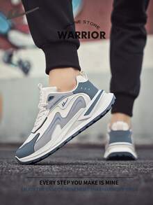 Warrior Comfortable Street Style Thick Soled Men's Shoes Autumn And Winter Comfortable Running Shoes Modest Style Casual Yet Sleek Sneakers Applicable Throughout The Year Wear-Resisting All-Day Wear Training Sneakers