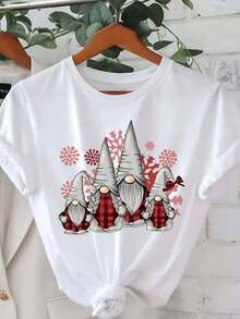 Camiseta 100% algodón elegante de manga corta y cuello redondo para mujer con estampado de caballo y murciélago espeluznante - Top casual suave y ajustado para Halloween, ropa casual, fiestas temáticas - Lavable a máquina, comodidad para todas las estaciones, con diseño gráfico - Blanco - Ver 2