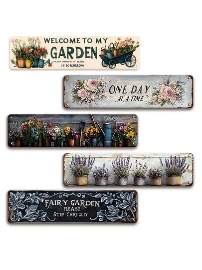 1pc, Gardening Metal Tin Signs, Vintage Potting Shed Tin Sign, Garden Plants Wall Sign, Garden Tinplate, Garden Wall Hanging Plaque, Wall Decor For Shed Home Garden Greenhouse Bedroom Yard Backyard Patio Porch, Outdoor Decor, 4x16inch