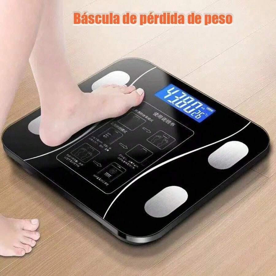 Precision Scale, Smart Bluetooth Connection, Rechargeable Body Fat Scale, Electronic Waist Scale, Home Weight Scale - Black - View 1