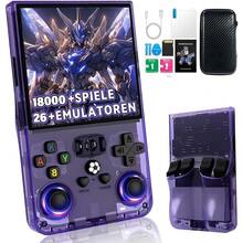 R36MAX Retro-Handheld-Konsole, 4,0 Zoll IPS-Bildschirm, 64GB vorinstallierte Spiele, Linux-System, 4000mAh-Akku - Violett - Übersicht 9