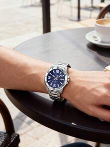 Men's Stainless Steel Strap Analog Quartz Watch, Casual Decoration, Men's Gift MTP-VD01D-2B - Blue Suit - View 4