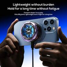 MEMO品牌磁吸式手机散热器，CX08 AI型号，通用手机散热器，带可拆卸手柄，AI智能温控，便携式RGB散热风扇，兼容/安卓/平板电脑/iPad（适用机型： 12及以上） - 彩色 - 查看 12