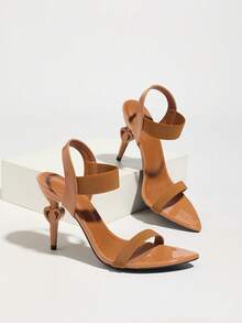 Sandalias de tacón alto elegantes y sexy con correa abierta en el dedo, tobillo curvo y cómoda suela de goma de alta calidad, suave y amigable con la piel, con punta puntiaguda y tacón de aguja en forma de corazón, adecuadas para discoteca, fiesta, pasarela, banquete, exterior, calle, Día de San Valentín, Día de la Madre, Día de la Mujer, regalo de Año Nuevo