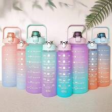 1pc Large Capacity Ombre Color Plastic Cup, Minimalist Sports Design, Fashionable Appearance, Outdoor Water Bottle/Cup, Durable And Easy To Use - Multicolor - View 3